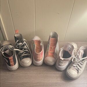 Kids' High-Top Sneakers - Black and Orange